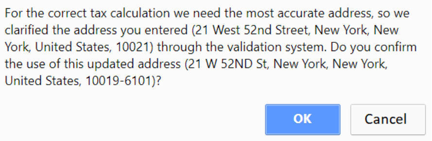 Validate address