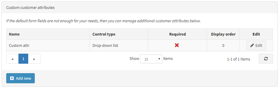 Custom customer attributes