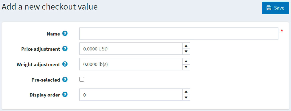 Add a new checkout attribute value