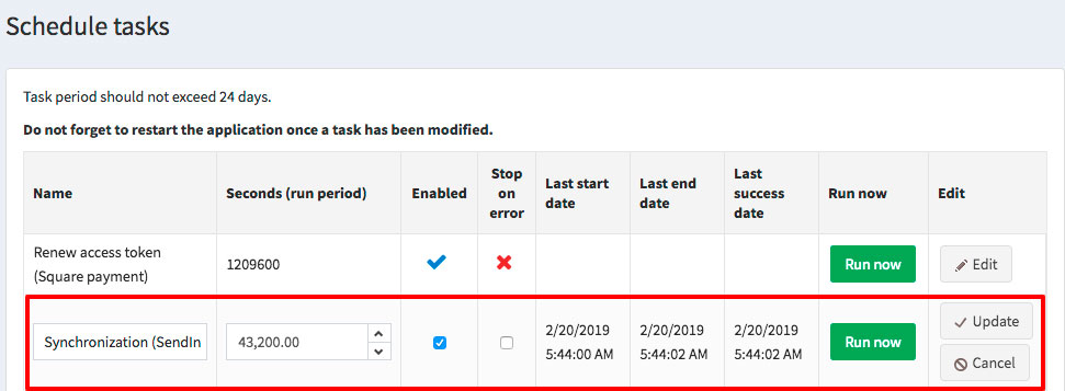 Schedule tasks